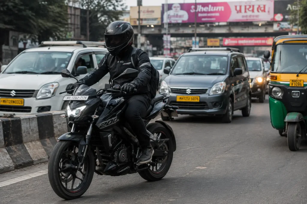 Bajaj Pulsar NS200 used for daily commuting in city traffic