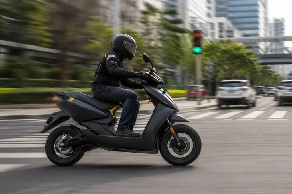 Ather 450X Warp Mode acceleration in city traffic