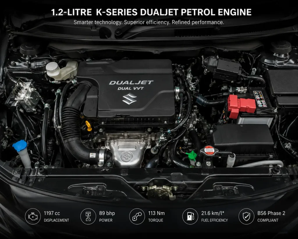 1.2-litre K-Series DualJet petrol engine in Baleno Regal Edition