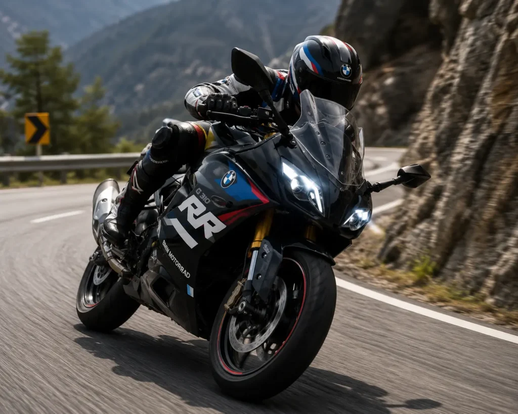 BMW G 310 RR cornering performance on twisty road