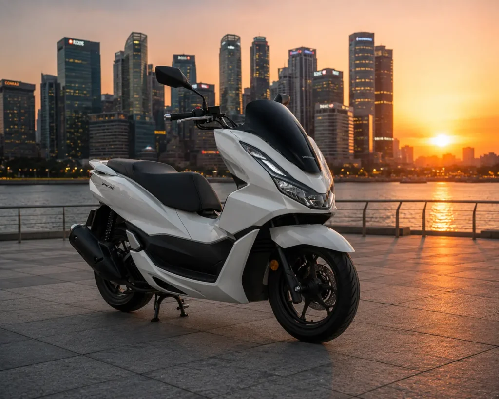 Honda PCX 125 premium maxi scooter highlighting urban lifestyle appeal