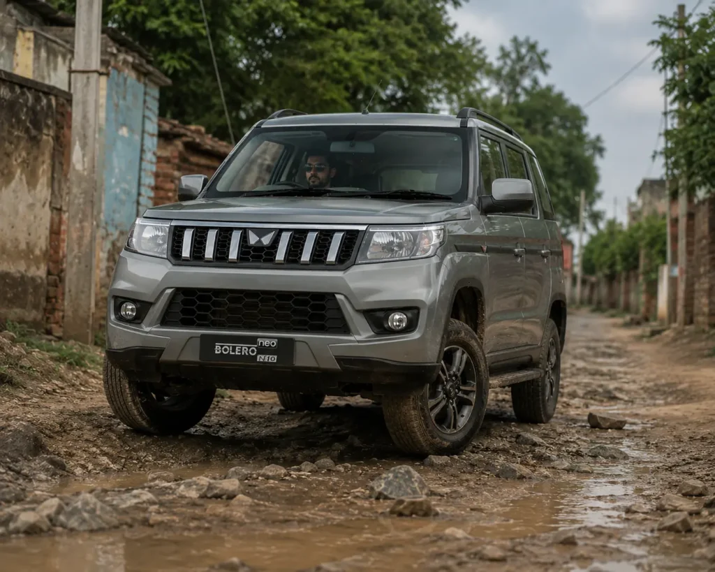 Mahindra Bolero Neo handling rough roads and challenging terrain