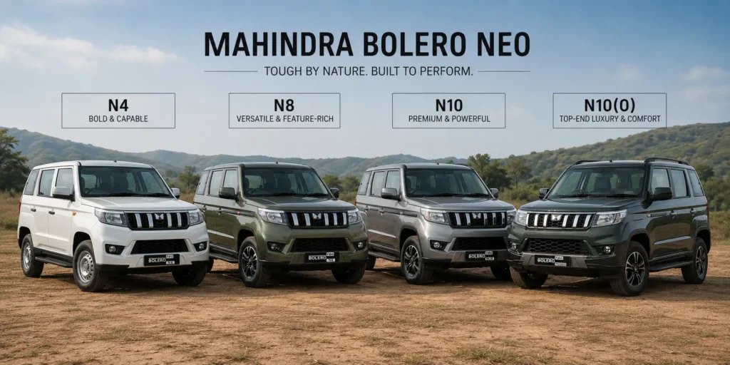 Mahindra Bolero Neo variant lineup comparison