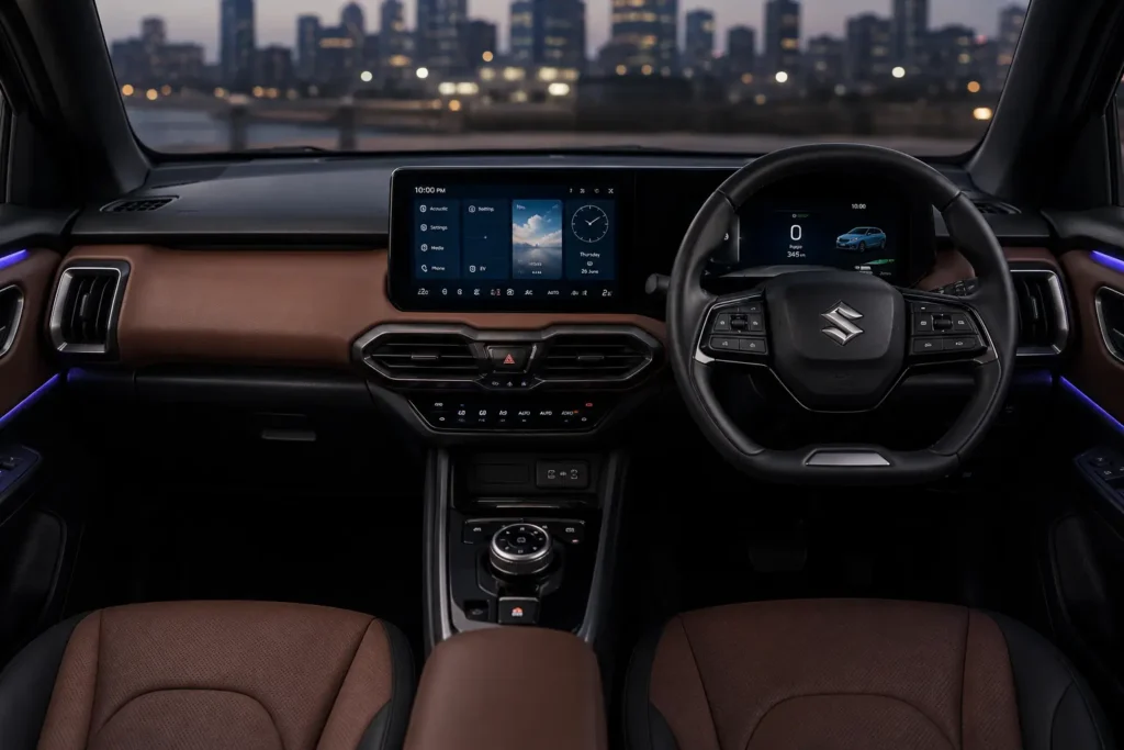 Maruti e Vitara dual-screen dashboard and digital cockpit
