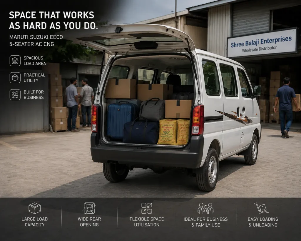 Maruti Eeco cargo capacity and utility-focused interior space