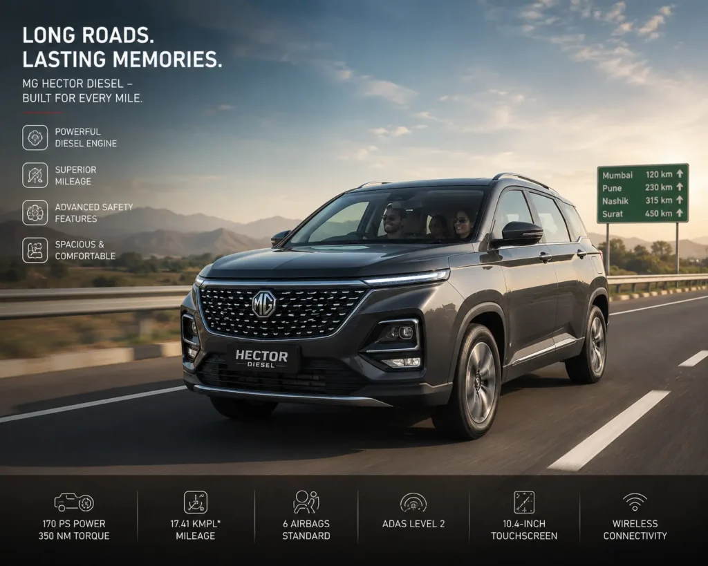 MG Hector diesel highway cruising performance and fuel efficiency