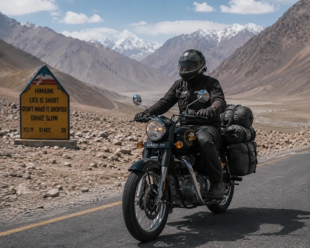 Royal Enfield Classic 350 used for long-distance touring in India