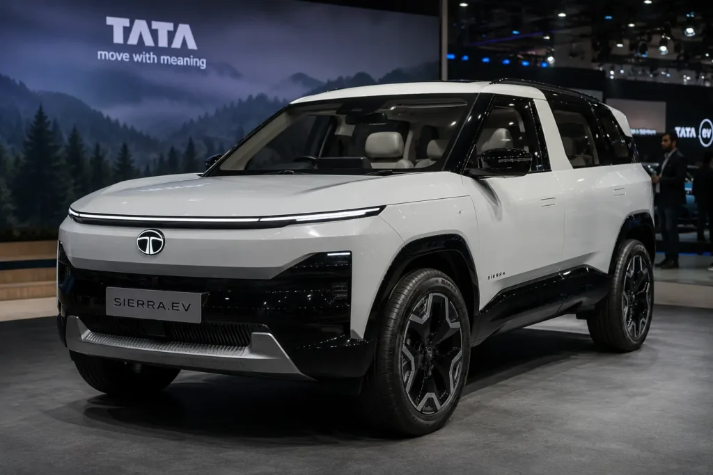 Tata Sierra EV representing Tata Motors' modern vehicle development strategy