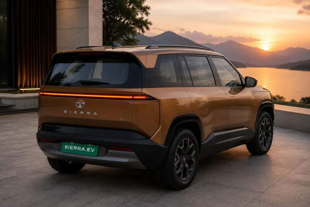 Tata Sierra EV rear glasshouse inspired by the original Sierra