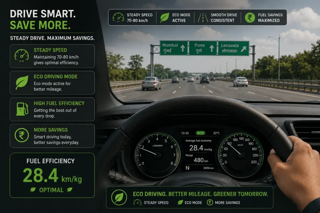 Efficient driving habits improving mileage in Indian road conditions