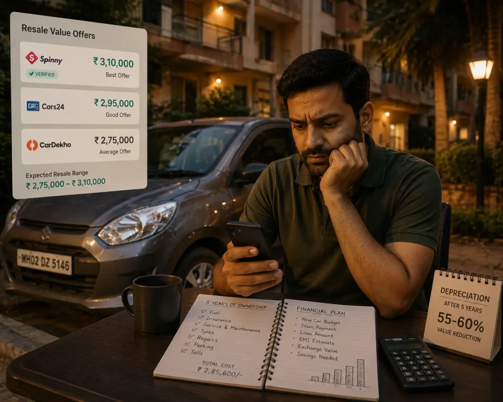 Car depreciation and resale value impact for budget car owners in India