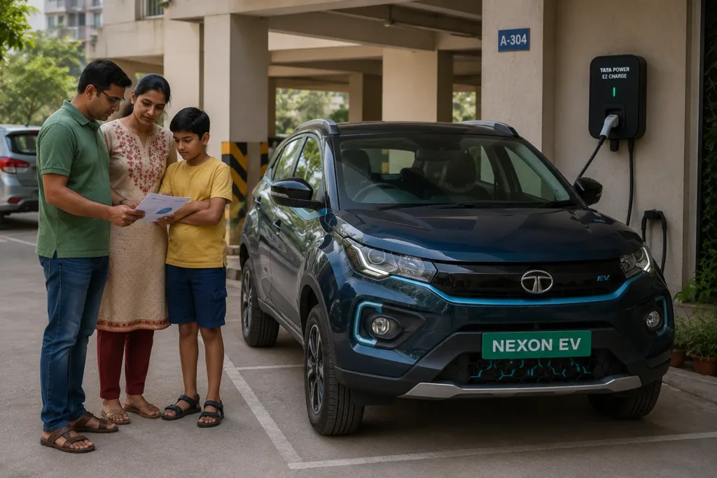 Indian family considering Tata Nexon EV ownership and charging