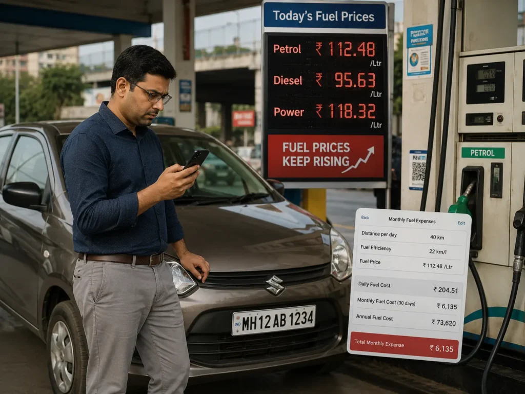 Monthly fuel cost calculation for cars under ₹5 lakh in India