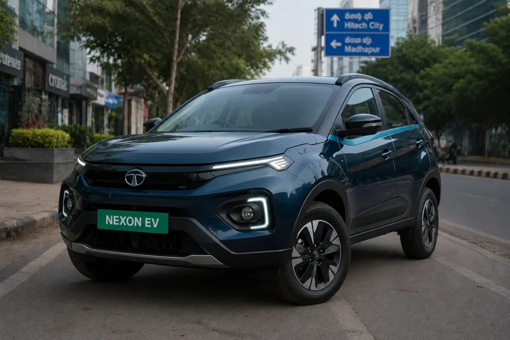 Tata Nexon EV exterior design and compact electric SUV styling