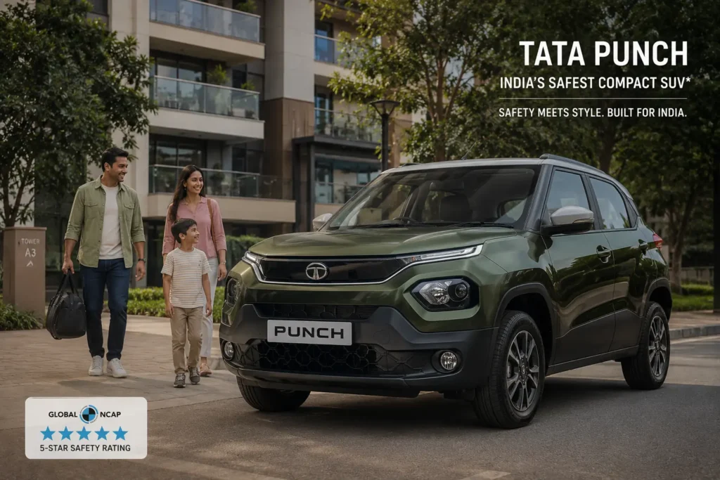 Tata Punch 5-star safety-rated compact SUV for Indian families