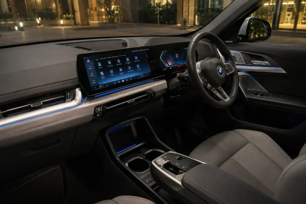 BMW iX1 curved digital cockpit and dashboard