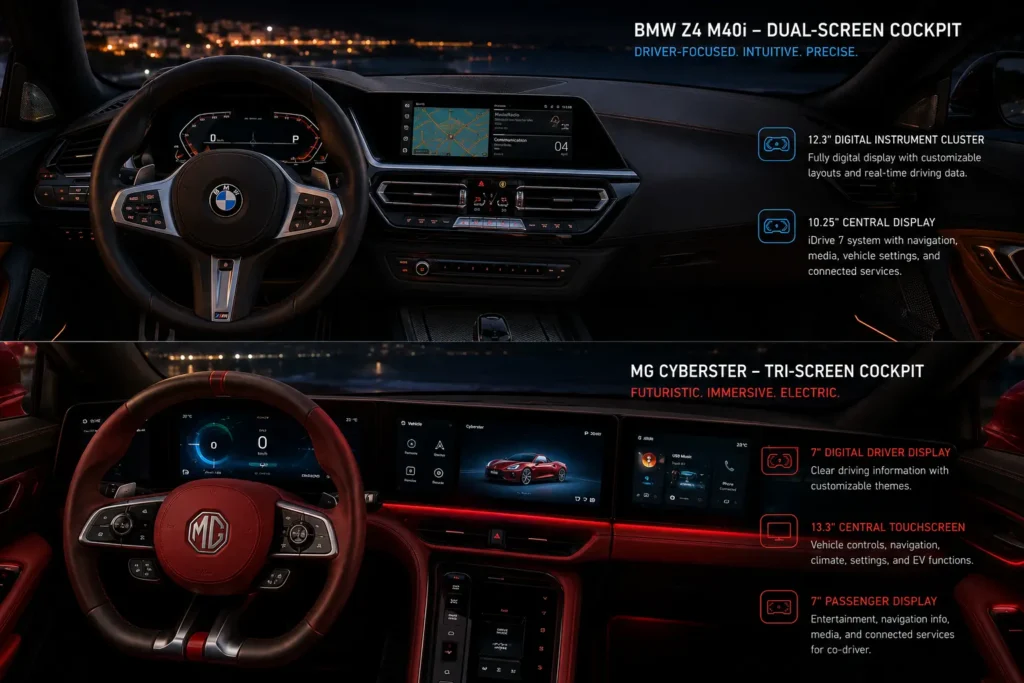 BMW Z4 and MG Cyberster infotainment systems