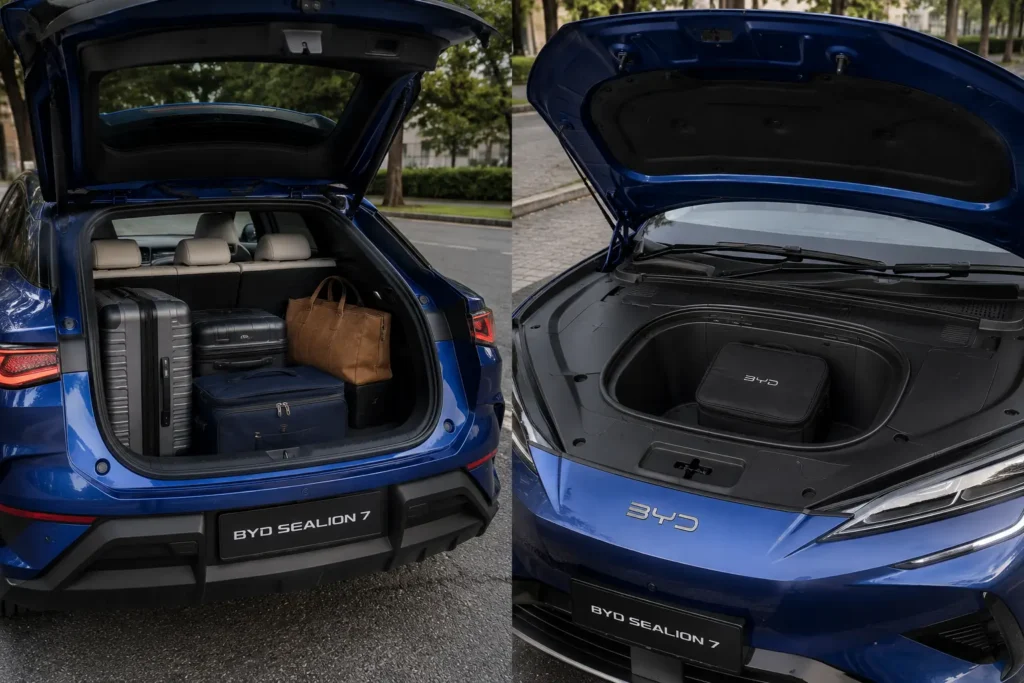 BYD Sealion 7 boot and frunk storage space