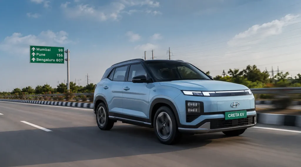 Hyundai Creta EV highway driving and long-range touring