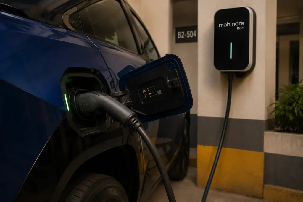 Mahindra BE 6 charging at home wall box charger