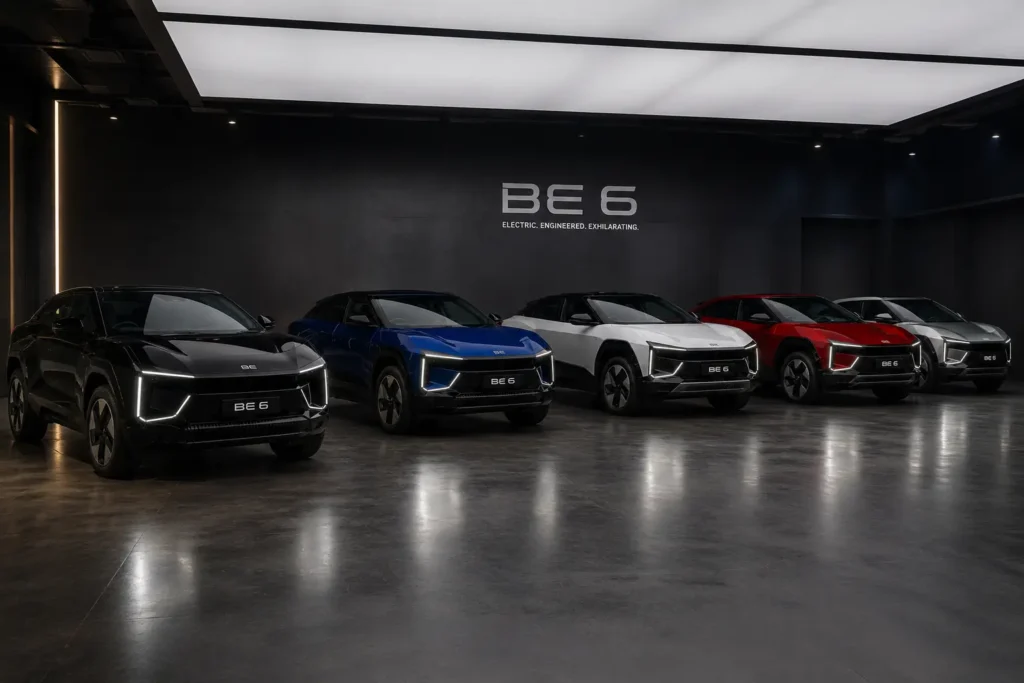 Mahindra BE 6 variants lineup in multiple color options