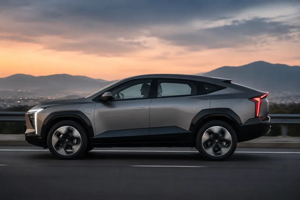 Side profile of the Mahindra XEV 9e luxury electric SUV