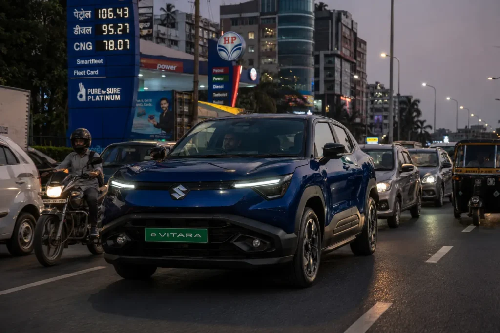 Maruti Suzuki e Vitara city driving in India