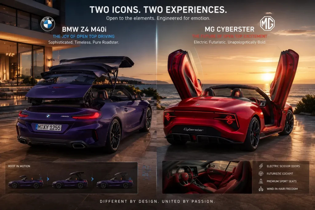 MG Cyberster scissor doors and BMW Z4 convertible roof