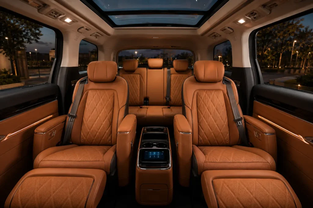 MG M9 spacious three-row seating cabin
