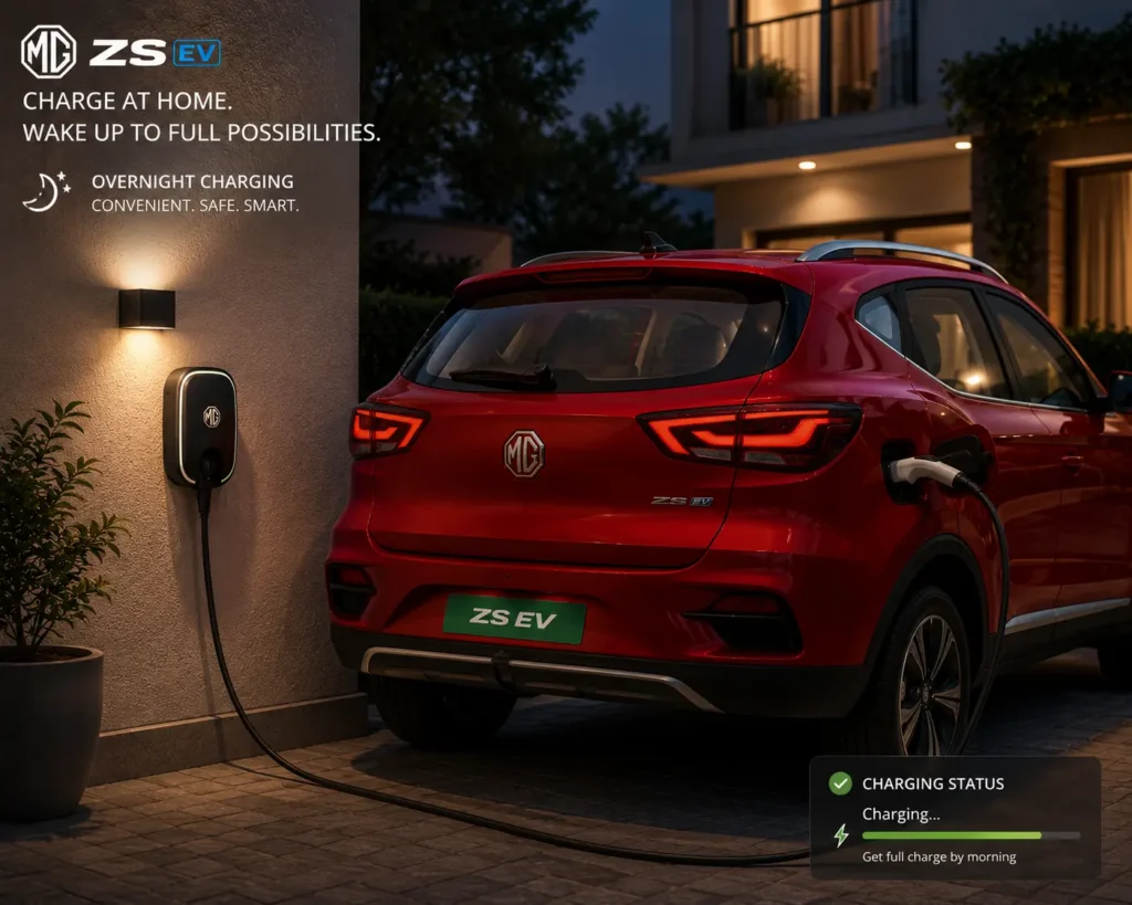 MG ZS EV home charging setup