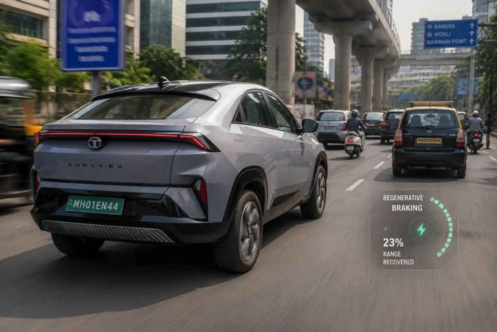 Tata Curvv EV in real-world city driving conditions