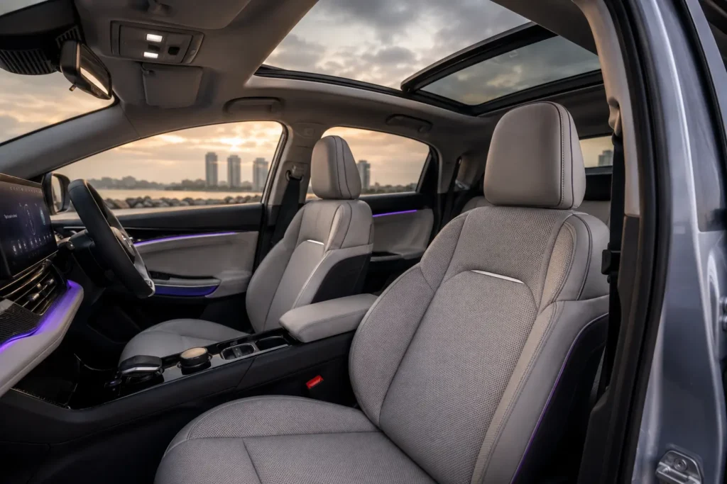Ventilated front seats and panoramic sunroof in Tata Curvv EV