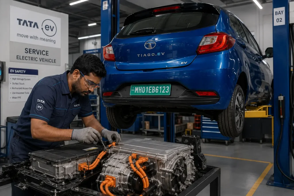 Tata Tiago EV maintenance and battery inspection