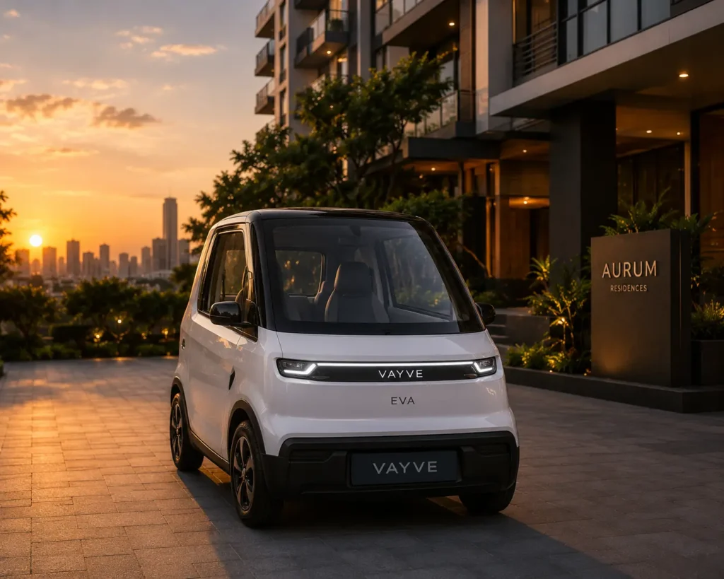 Vayve Mobility Eva lifestyle image in urban environment