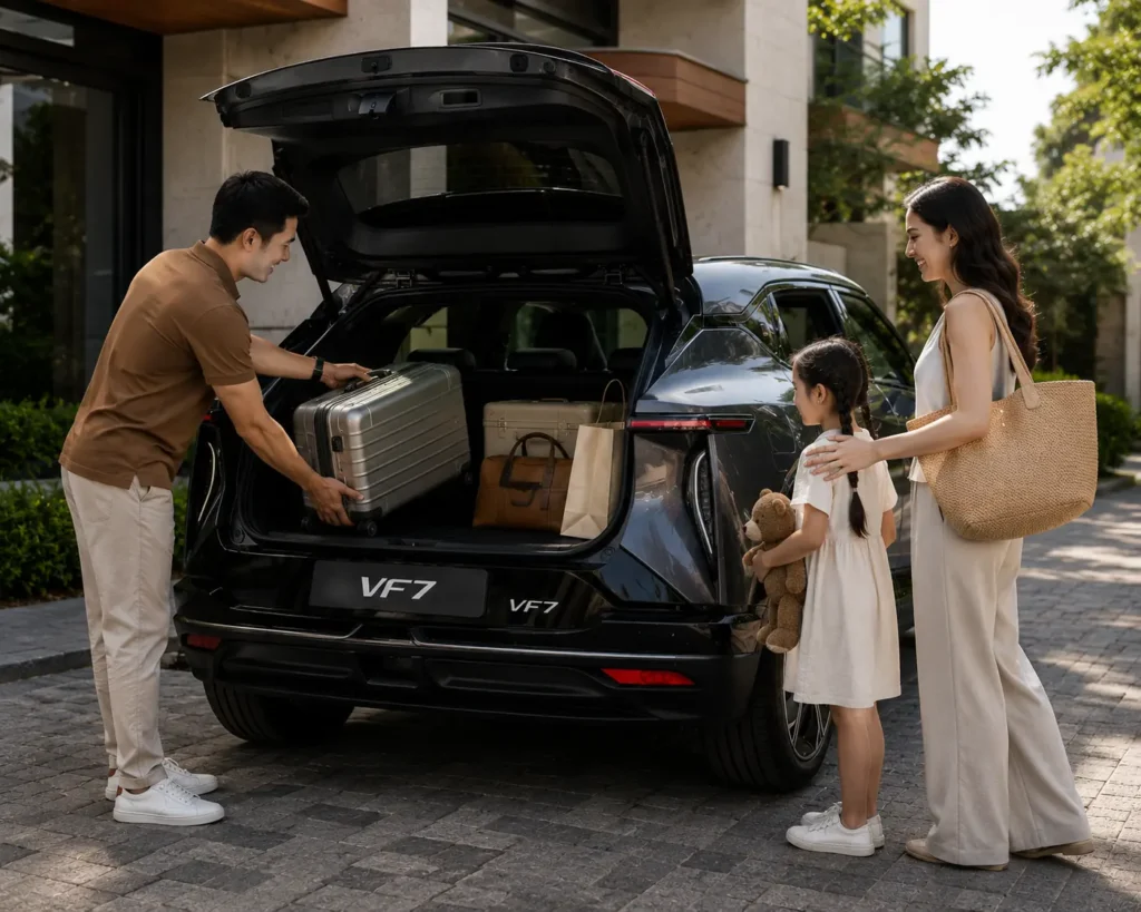 VinFast VF7 family SUV practicality and boot space