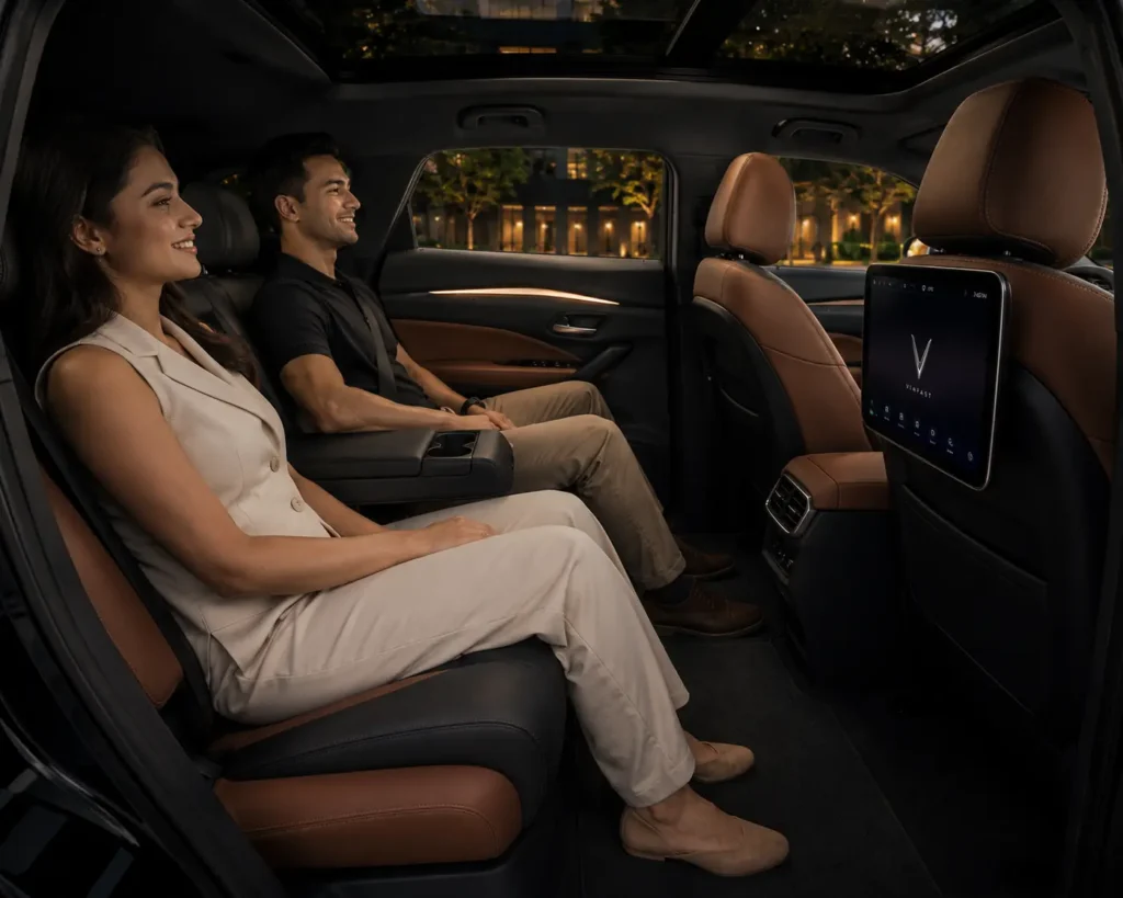 Rear seat space inside VinFast VF7