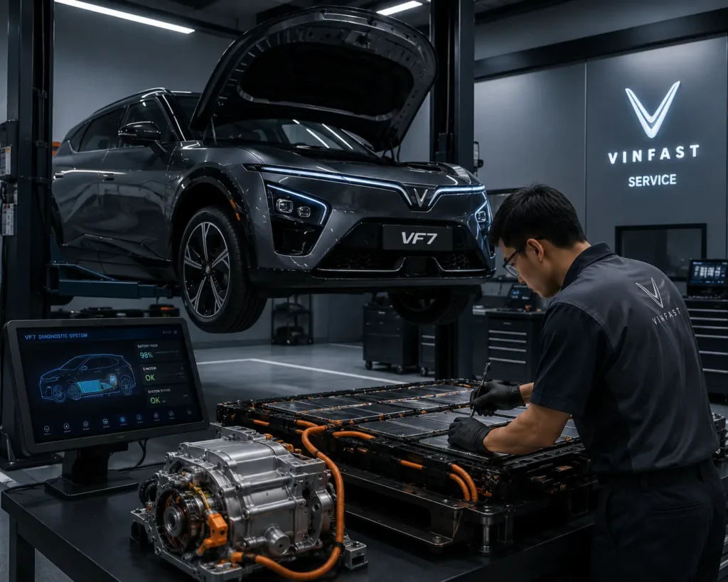 VinFast VF7 maintenance and battery service