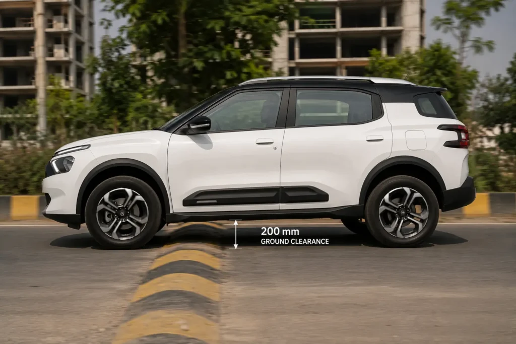 Citroen Aircross X side profile showing 200 mm ground clearance