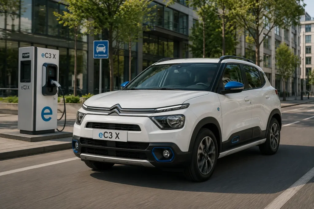 Citroen eC3 X driving in city conditions