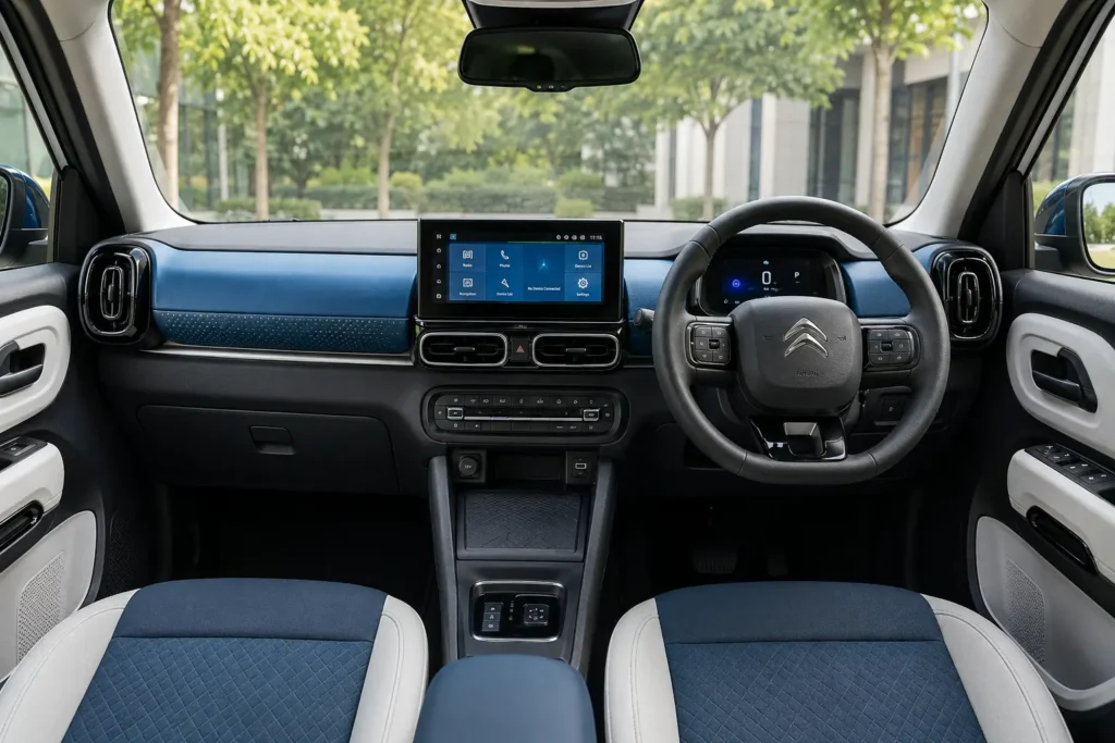 Citroen eC3 X interior with 10.25-inch touchscreen