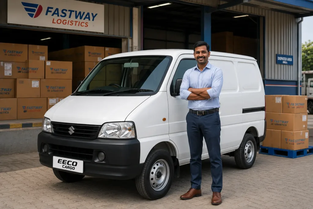 Small business logistics operator using the Maruti Suzuki Eeco Cargo for deliveries