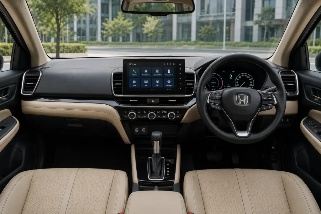 Premium dashboard and cabin of Honda City Facelift