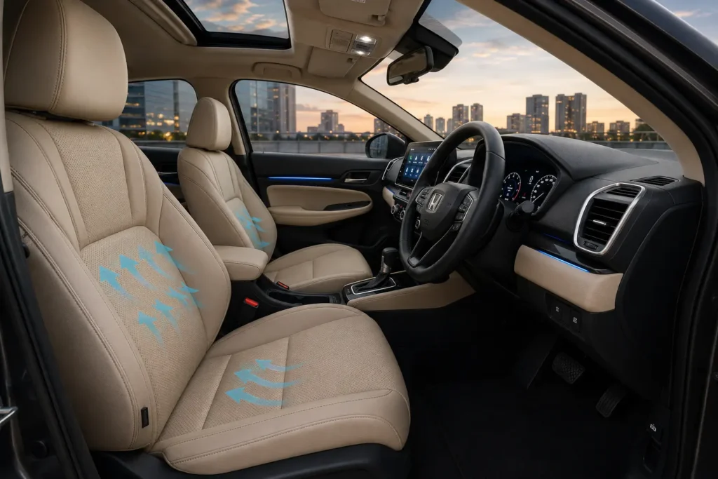 Honda City ZX Plus ventilated seats and premium interior