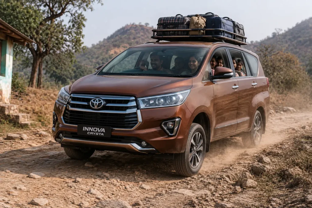 Toyota Innova Crysta handling rough rural roads with ease