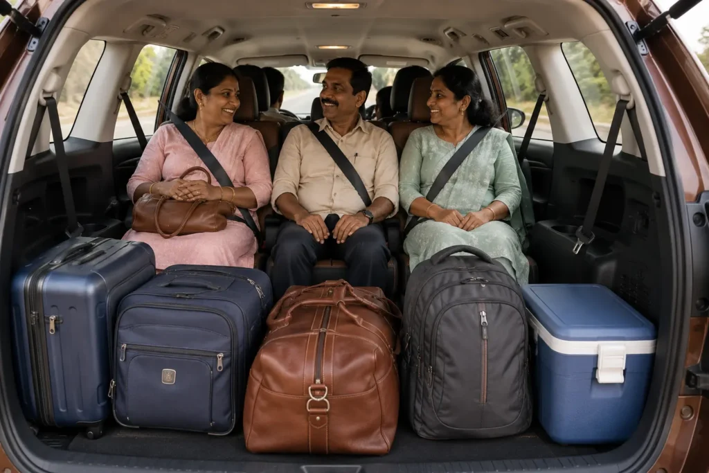 Adult-friendly third-row seating and boot space in Innova Crysta