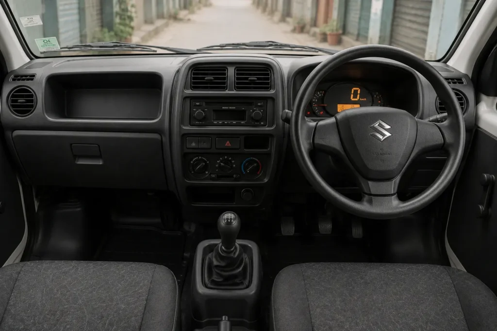 Eeco Tour V simple dashboard and driver cockpit