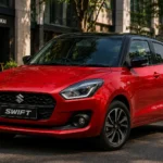 Maruti Suzuki Swift 2026 front three-quarter view in city