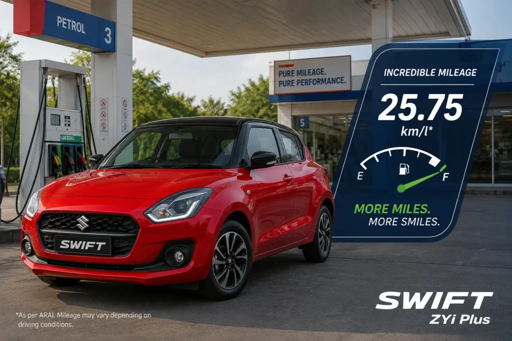 Maruti Swift fuel efficiency and city mileage concept