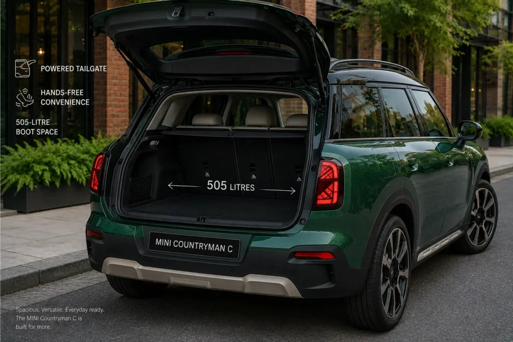 MINI Countryman C rear view with 505-litre boot space