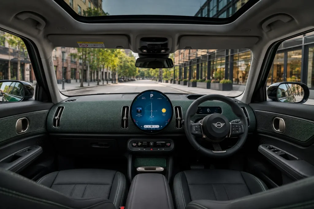 MINI Countryman C interior with circular OLED touchscreen